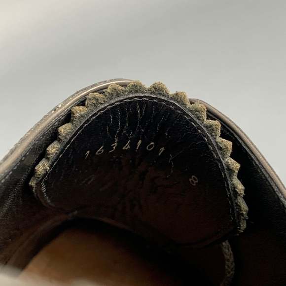 FOOT THE COACHER Grey Perforated Leather Cap Toe Lace-Up Shoes - Picture 6 of 9